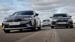 Astra vs Focus vs Golf - three cars front tracking